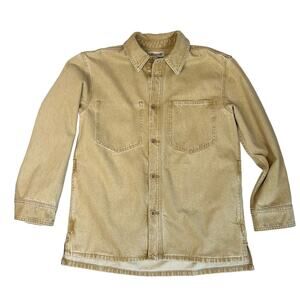 Madewell Tan Jean Jacket WMNS Small Long Sleeve Button-Up 100% Cotton Shirt LS